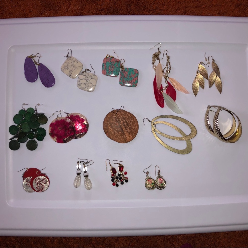 Assorted dangling earrings